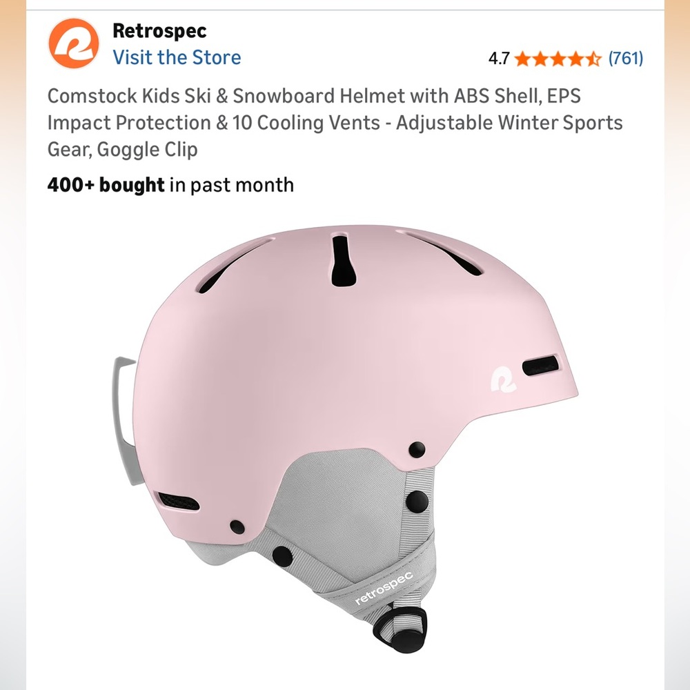 Retrospec Kids Pink Ski & Snowboard Helmet